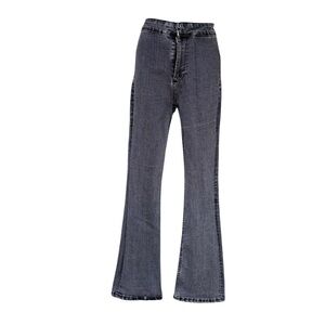 Zara women’s high waisted mini flare denim black fade size 4 preloved